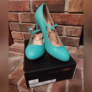 Chase + Chloe Turquoise Heels